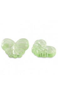 Glasperle 15mm Schmetterling - Light green